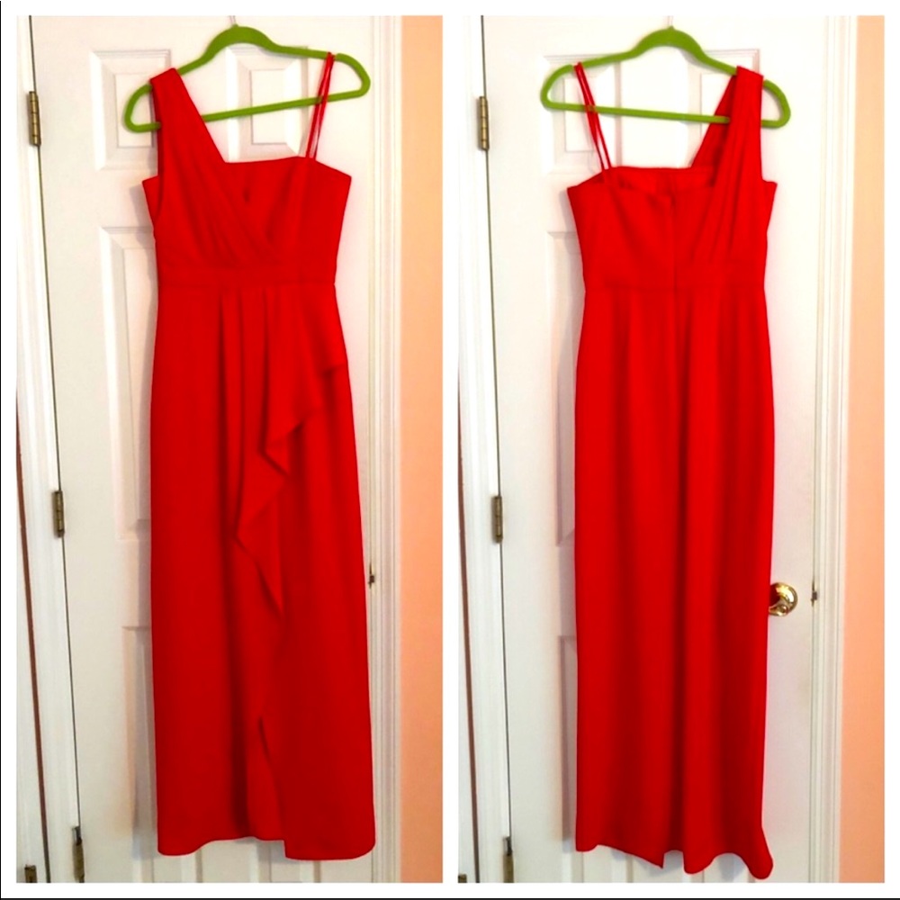 BCBG red orange gown.